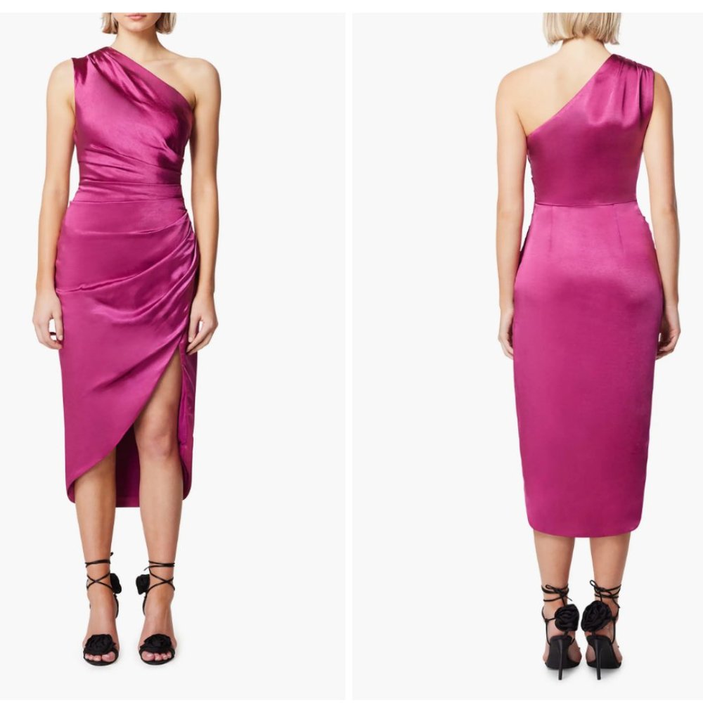 Elliatt One Shoulder Dress in Berry